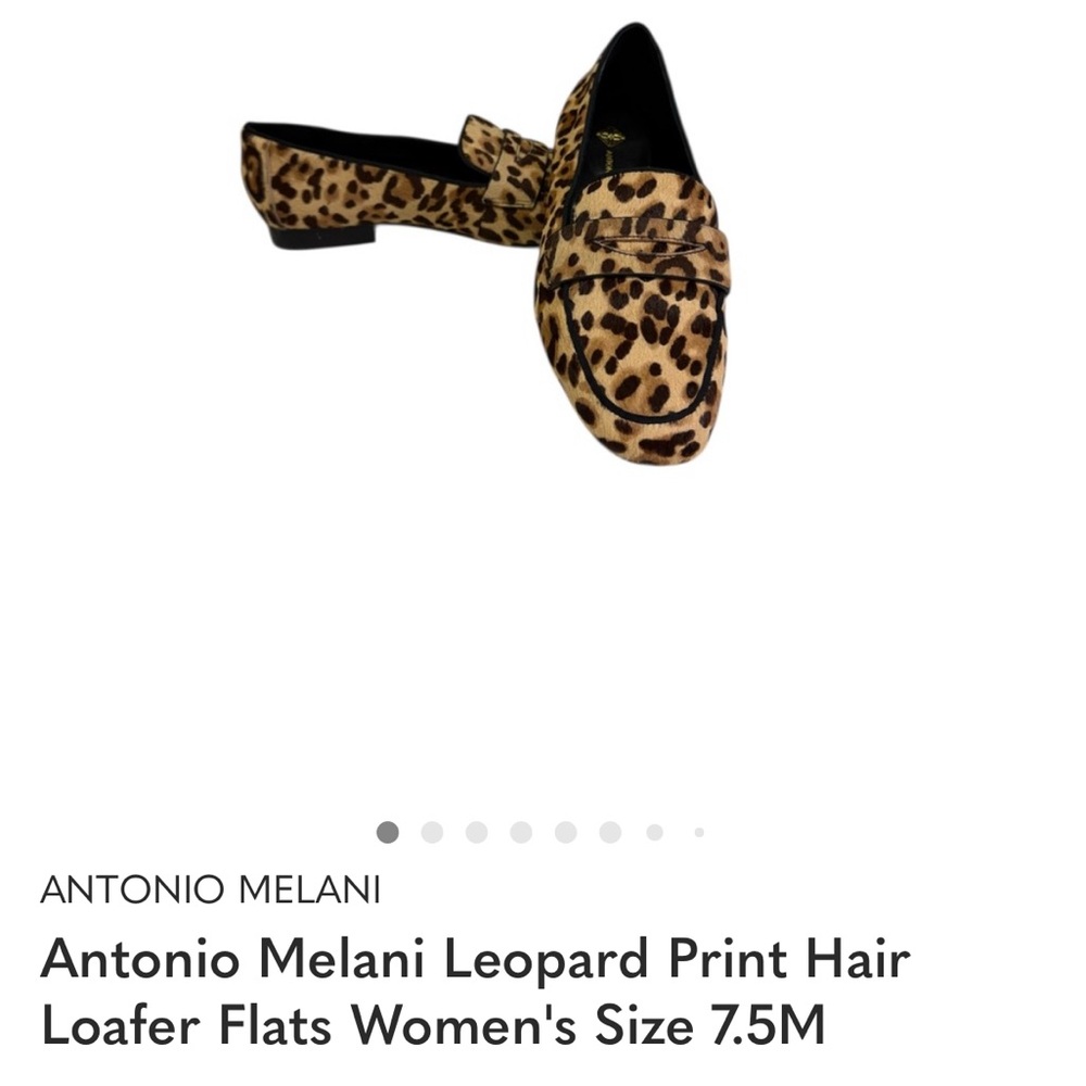 Antonio Melani Leopard Print Hair Loafer Flats Women's Size 7.5M